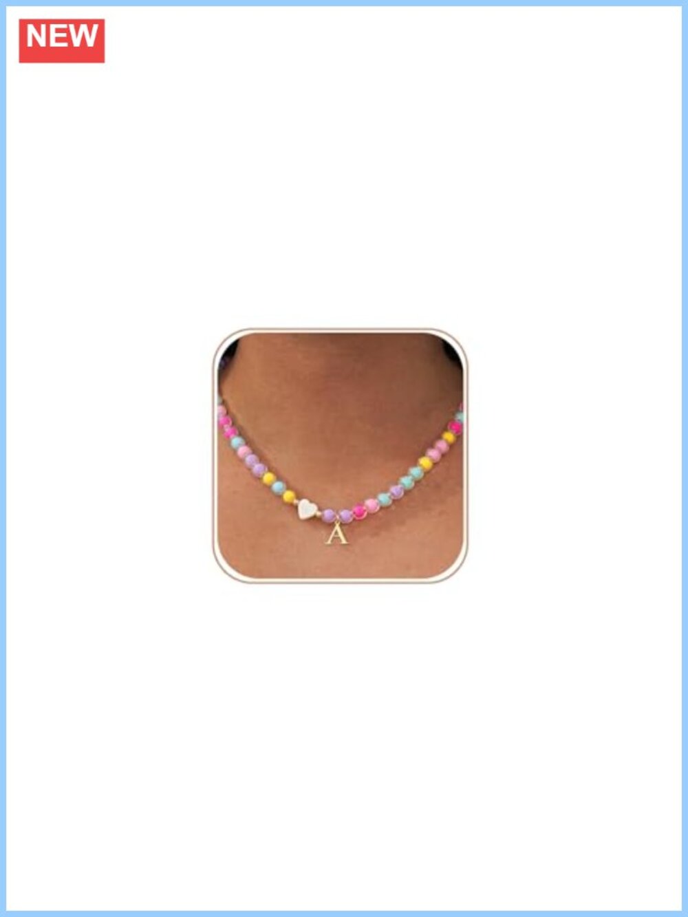 14K Gold Plated Beaded Initial Necklace, Lightweight Pendant, 17+3 Extender